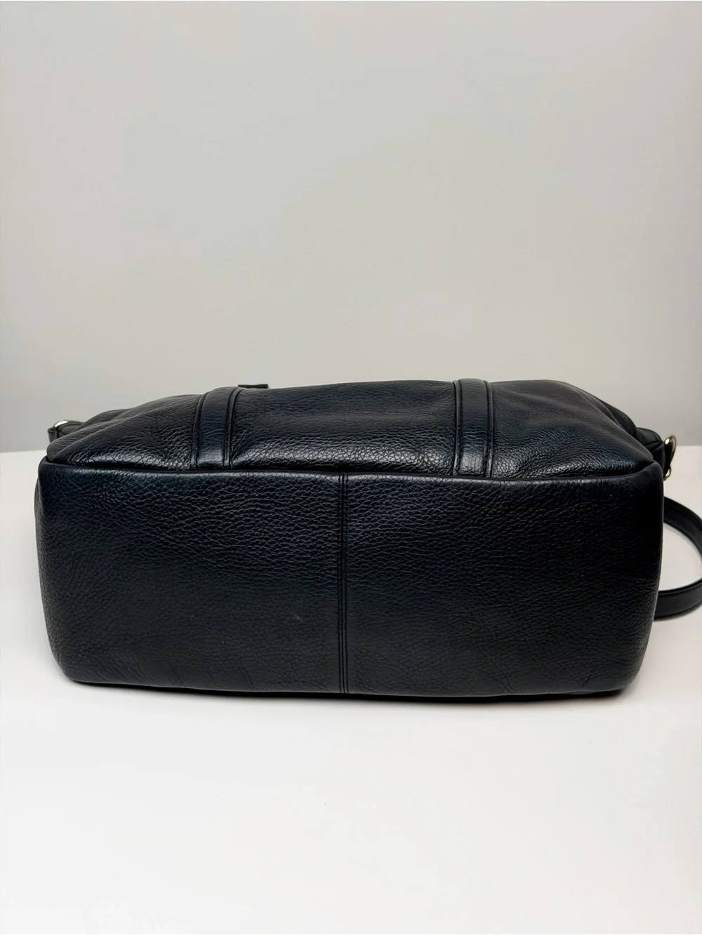 Coach Central Satchel Black Pebbled Leather Shoulder Crossbody Bag
